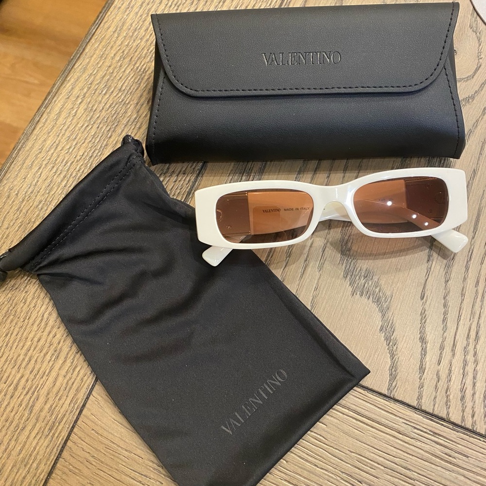Brand New Valentino White & Gold Sunglasses